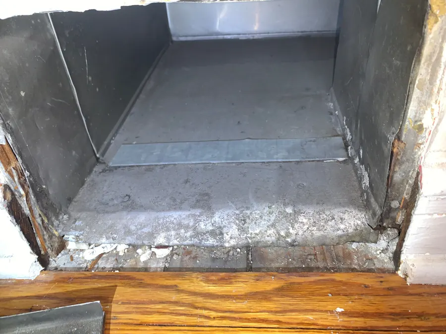 Interior of a main trunk duct after professional source-removal cleaning